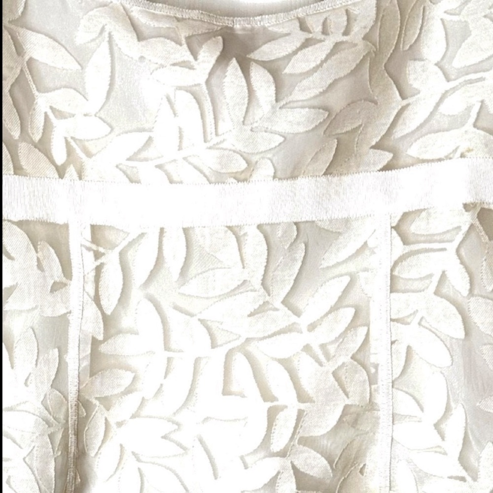 Vintage Magaschoni Ivory Lace Sleeveless Top Size 8 Beaded - Picture 7 of 8